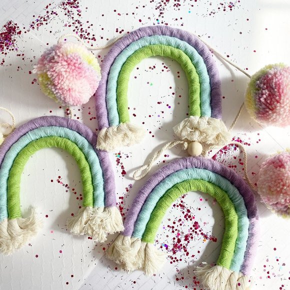 Pastel Spring Garland, Summer Garland, Easter Wall Decor, Boho Baby Shower Decor - Picture 1 of 10